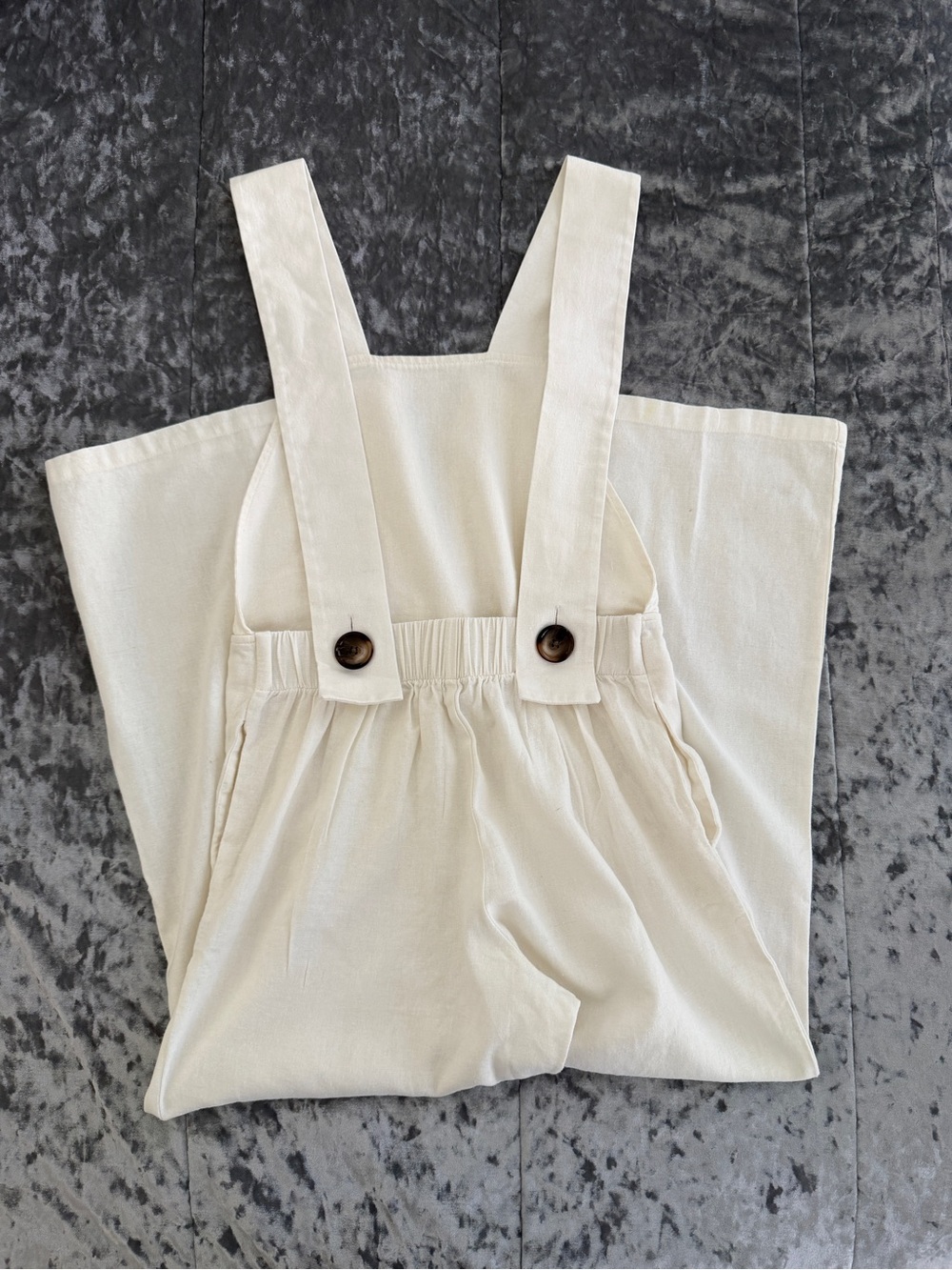 Preloved Cream Wide-Leg Overalls Jumpsuit - Picture 16 of 16